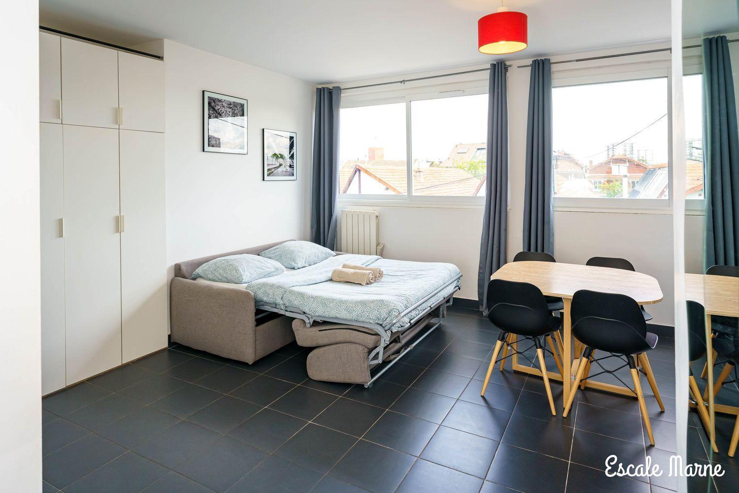 Escale-Marne Fr - 102 - Free Parking - Free Luggage Storage - All Equipped - Linen Included - Washing Machine - 10Mn Walk Metro 8 - Rer A - Panoramic View - From 1 To 4 Guests Майсонс-Алфорт Екстериор снимка