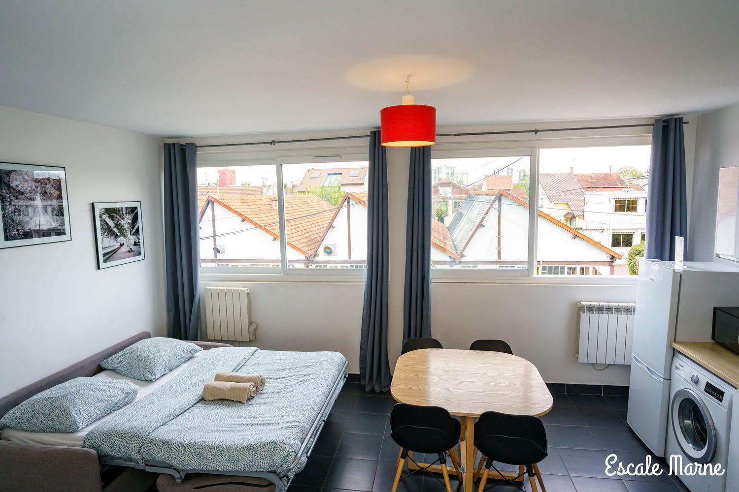 Escale-Marne Fr - 102 - Free Parking - Free Luggage Storage - All Equipped - Linen Included - Washing Machine - 10Mn Walk Metro 8 - Rer A - Panoramic View - From 1 To 4 Guests Майсонс-Алфорт Екстериор снимка