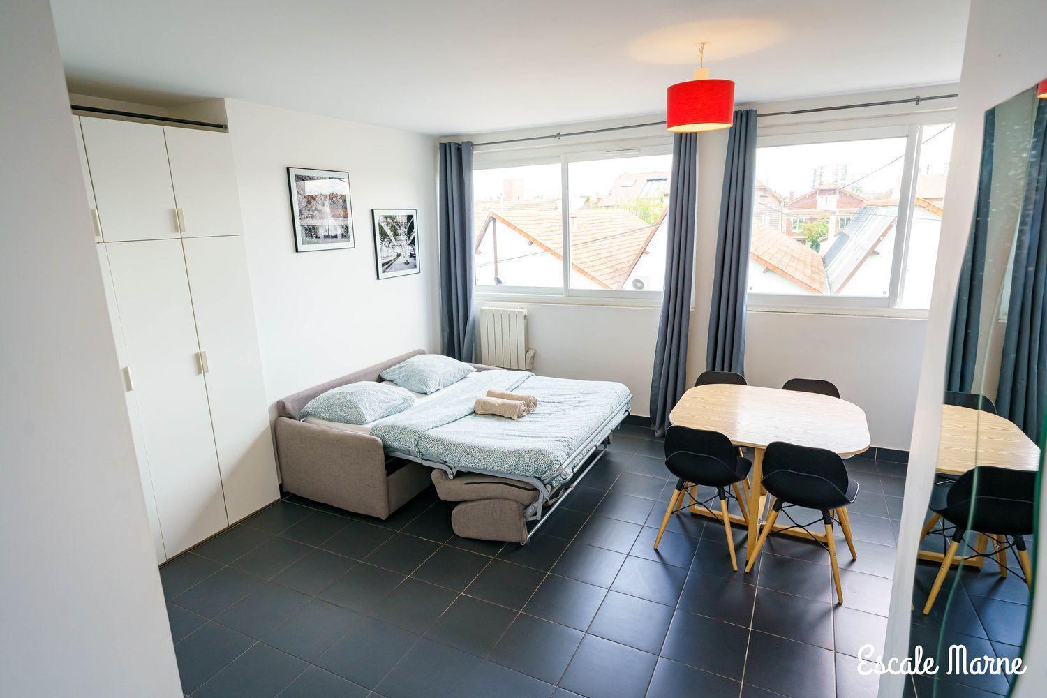 Escale-Marne Fr - 102 - Free Parking - Free Luggage Storage - All Equipped - Linen Included - Washing Machine - 10Mn Walk Metro 8 - Rer A - Panoramic View - From 1 To 4 Guests Майсонс-Алфорт Екстериор снимка